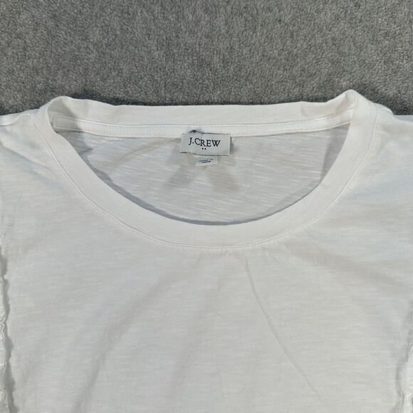 J.Crew Poplin Flutter Sleeve Tee Shirt Women's XL White Crew Neck BG881 - Picture 4 of 8